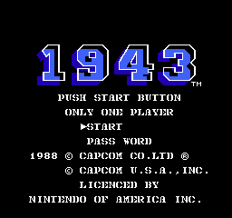 1943 title screen for Famicom